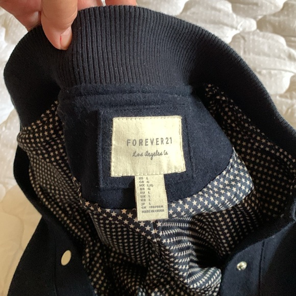 Navy wool jacket from Forever 21. Perfect shape. Worn once. Sz L - Picture 9 of 9